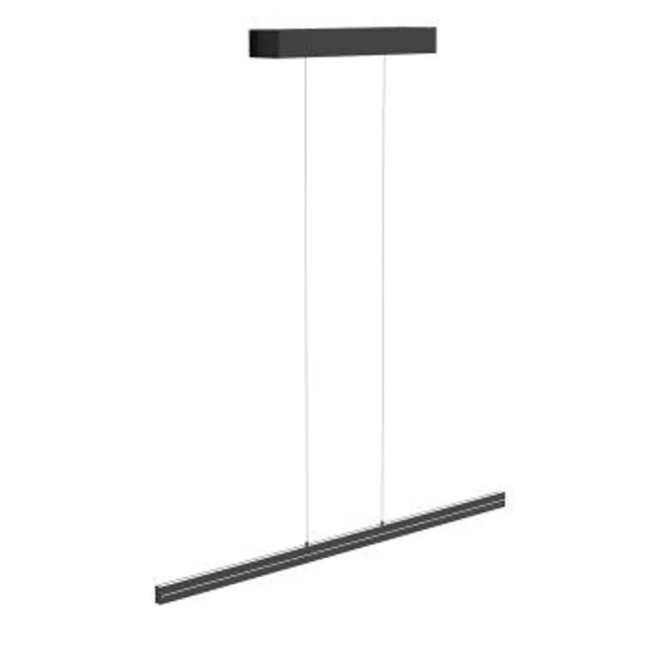BOXED STEINHAUER 1 LIGHT STRIPE CEILING PENDANT LIGHT LED MATT BLACK  L 114CM X H 20-125CM (1 BOX)
