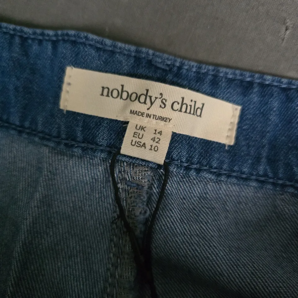 NOBODY'S CHILD DENIM BERMUDA SHORTS – BLUE – UK 14 (EU 42, USA 10)