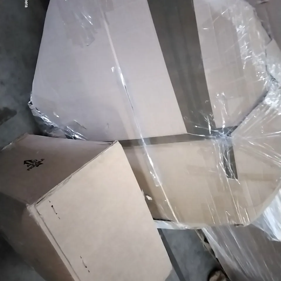 PALLET OF ASSORTED HOUSEHOLD ITEMS TO INCLUDE BASKETBALL NET STAND, AEROBIC STEP AND PULL UP BAR