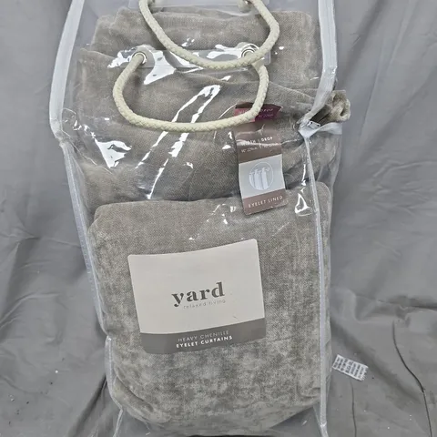 YARD HEAVY CHENILLE EYELET CURTAINS – TWO-PANEL SET, 90 X 90 IN (229 X 229 CM) – LINED