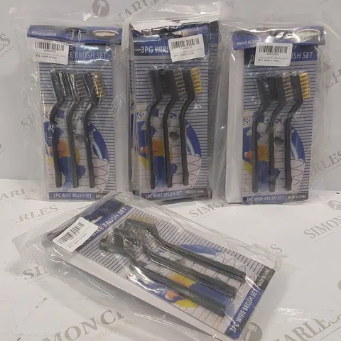 8 PACKS OF BRAND NEW 3PC WIRE BRUSH SETS