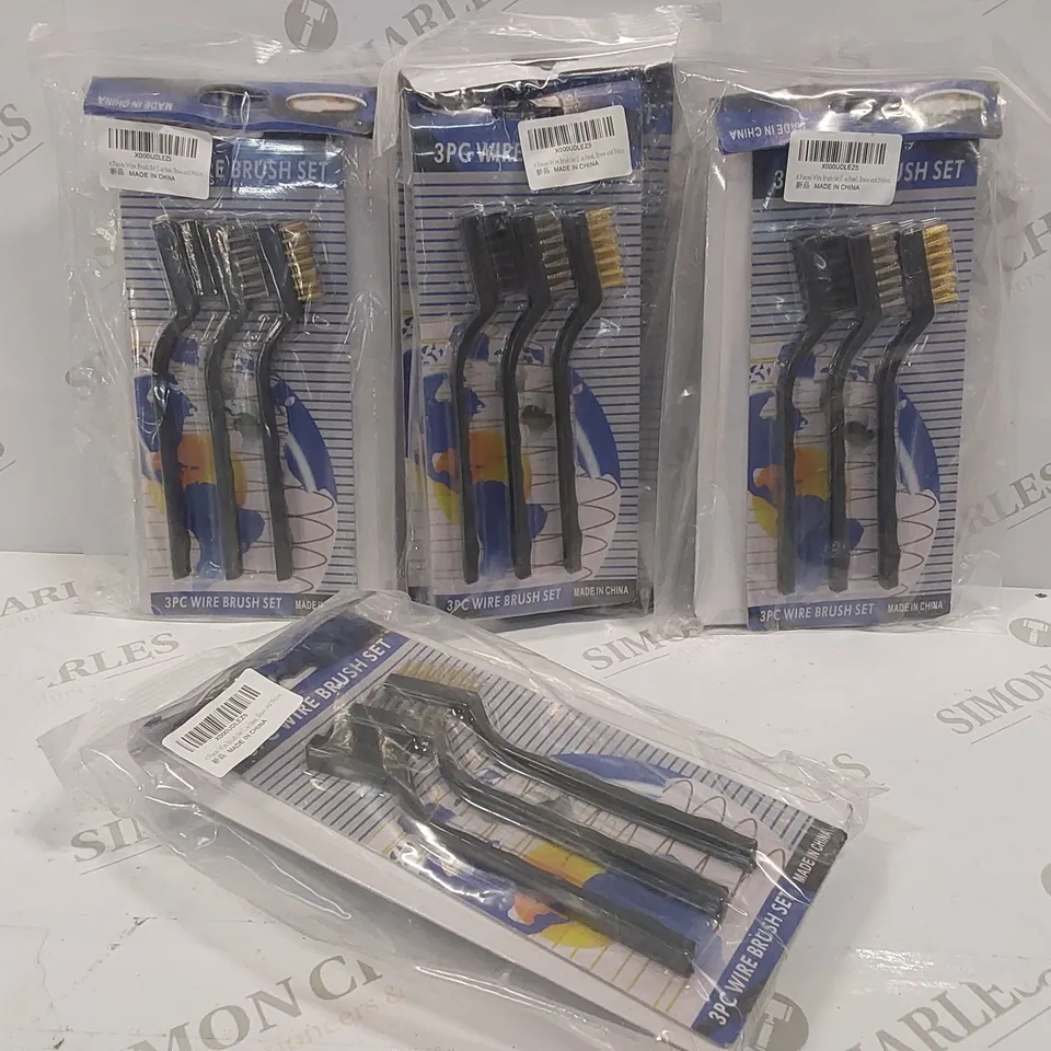 8 PACKS OF BRAND NEW 3PC WIRE BRUSH SETS 