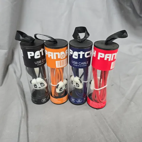 APPROXIMATELY 18 ASSORTED PATCH USB LIGHTNING CONNECTORS CABLES TO INCLUDE ORANGE, NAVY, RED & BLACK VARIATIONS 