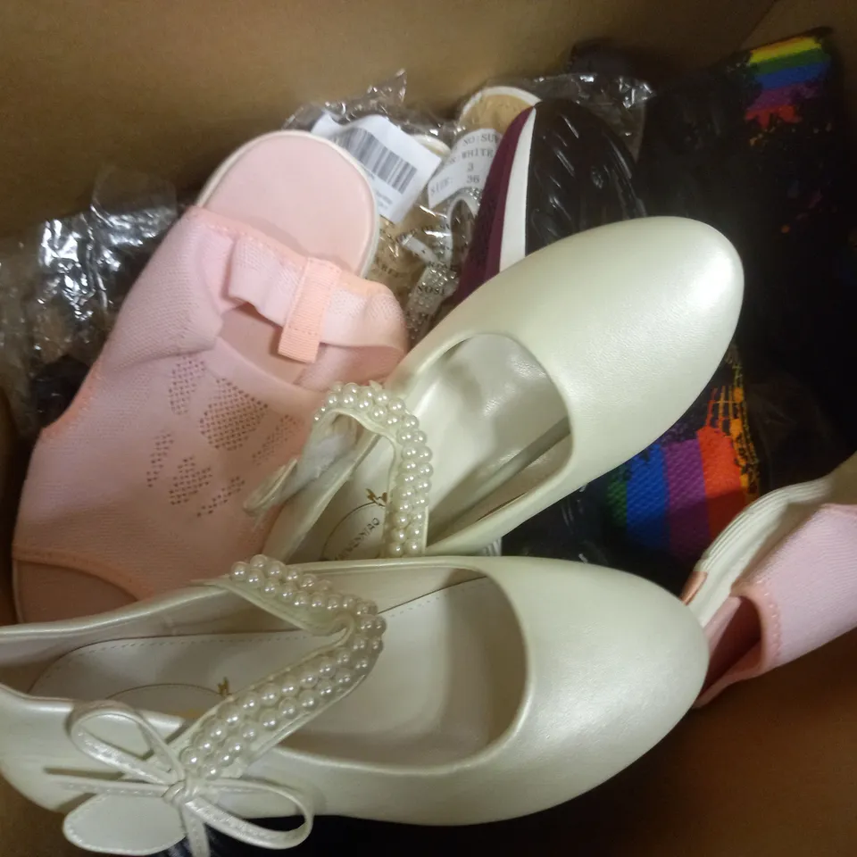 APPROXIMATELY 10 ASSORTED PAIRS OF SHOES IN VARIOUS STYLES & SIZES