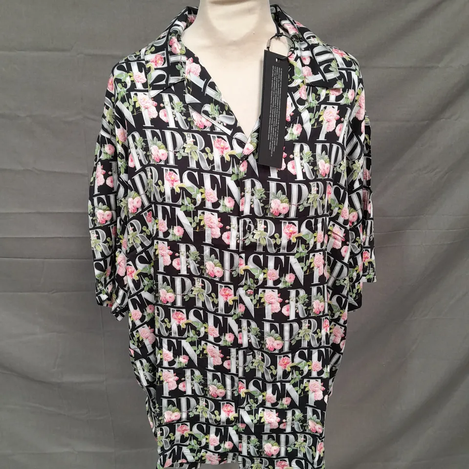 REPRESENT FLORAL SHIRT IN BLACK SIZE L