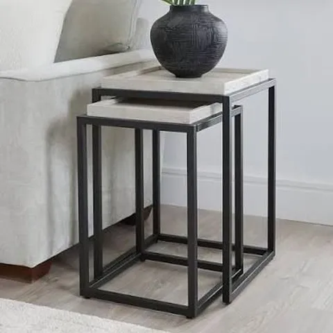 BOXED ORAN NEST OF TABLES - BLACK/WHITE