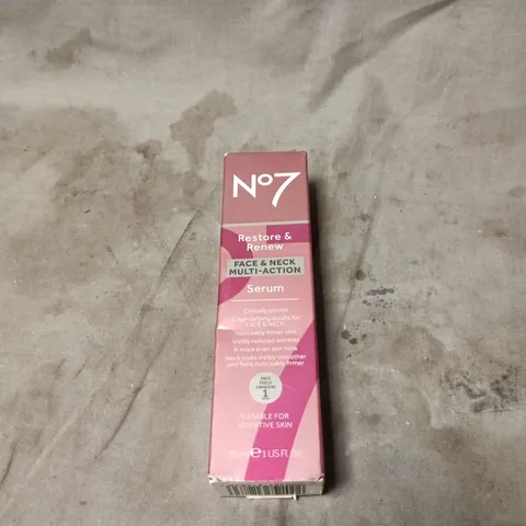 NO7 RESTORE & RENEW FACE & NECK MULTI-ACTION SERUM – 30ML