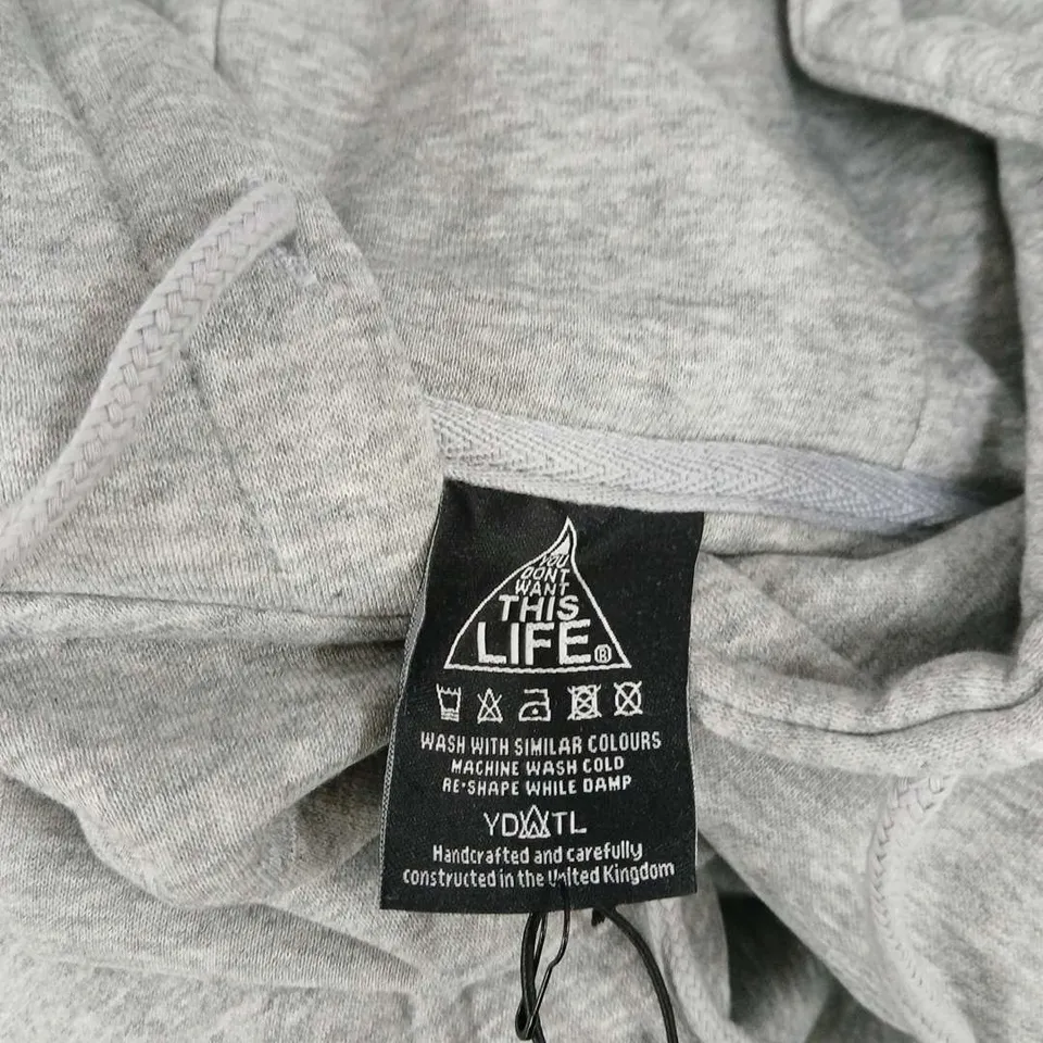 YOU DON'T WANT THIS LIFE GREY REDLINE HOODIE – GREY, SIZE M