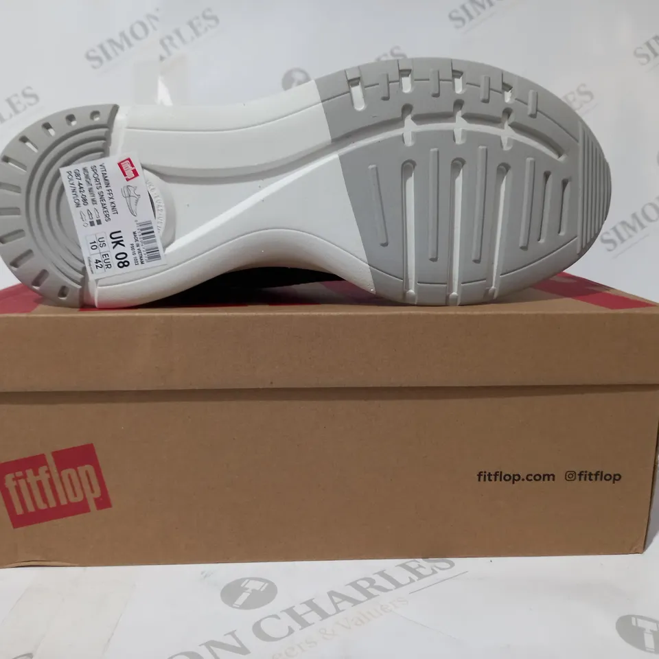 BOXED PAIR OF FITFLOP VITAMIN FFX KNIT SPORT SNEAKERS IN NAVY UK SIZE 8