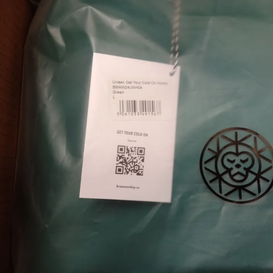 BOX OF 6x BRAND NEW BRASS MONKEY UNISEX HOODY - GREEN, BMAW24UNH04 // SIZE: L