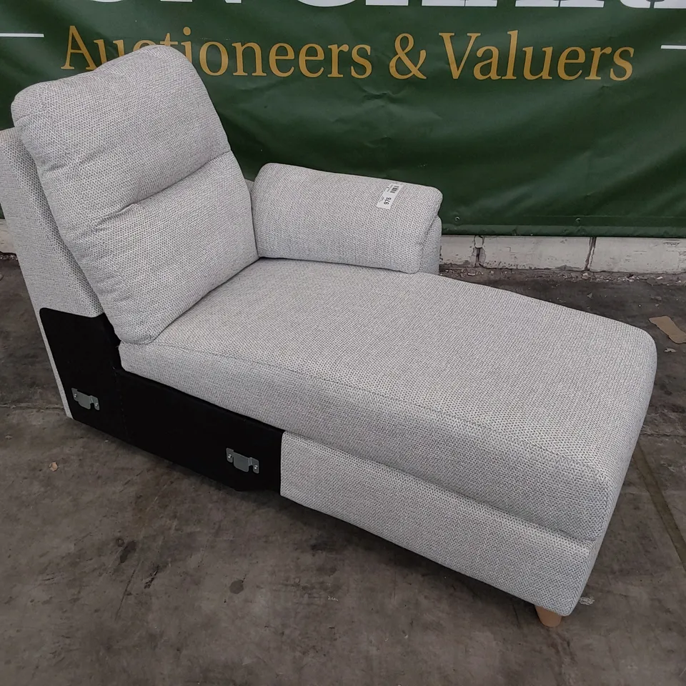QUALITY BRITISH DESIGNER G PLAN SPENCER RHF CHAISE SECTION SHALLOW PUDDLE FABRIC 