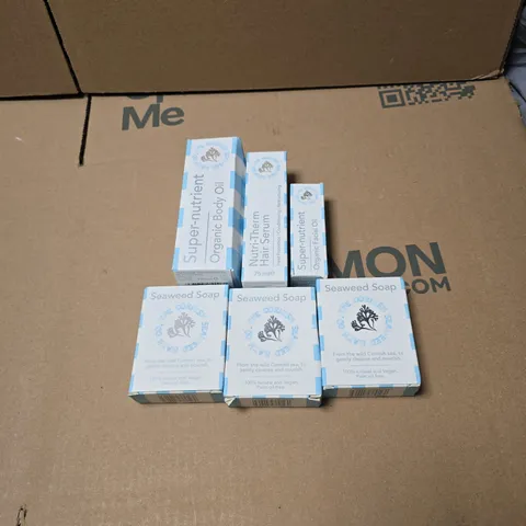 6 X ASSORTED THE CORNISH SEAWEED BATH CO PRODUCTS TO INCLUDE SOAP, HAIR SERUM ETC