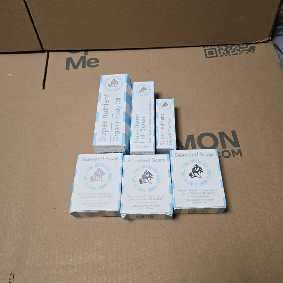 6 X ASSORTED THE CORNISH SEAWEED BATH CO PRODUCTS TO INCLUDE SOAP, HAIR SERUM ETC