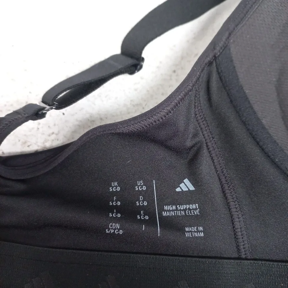ADIDAS WOMEN'S HIGH SUPPORT SPORTS BRA – BLACK SIZE S (C-D)