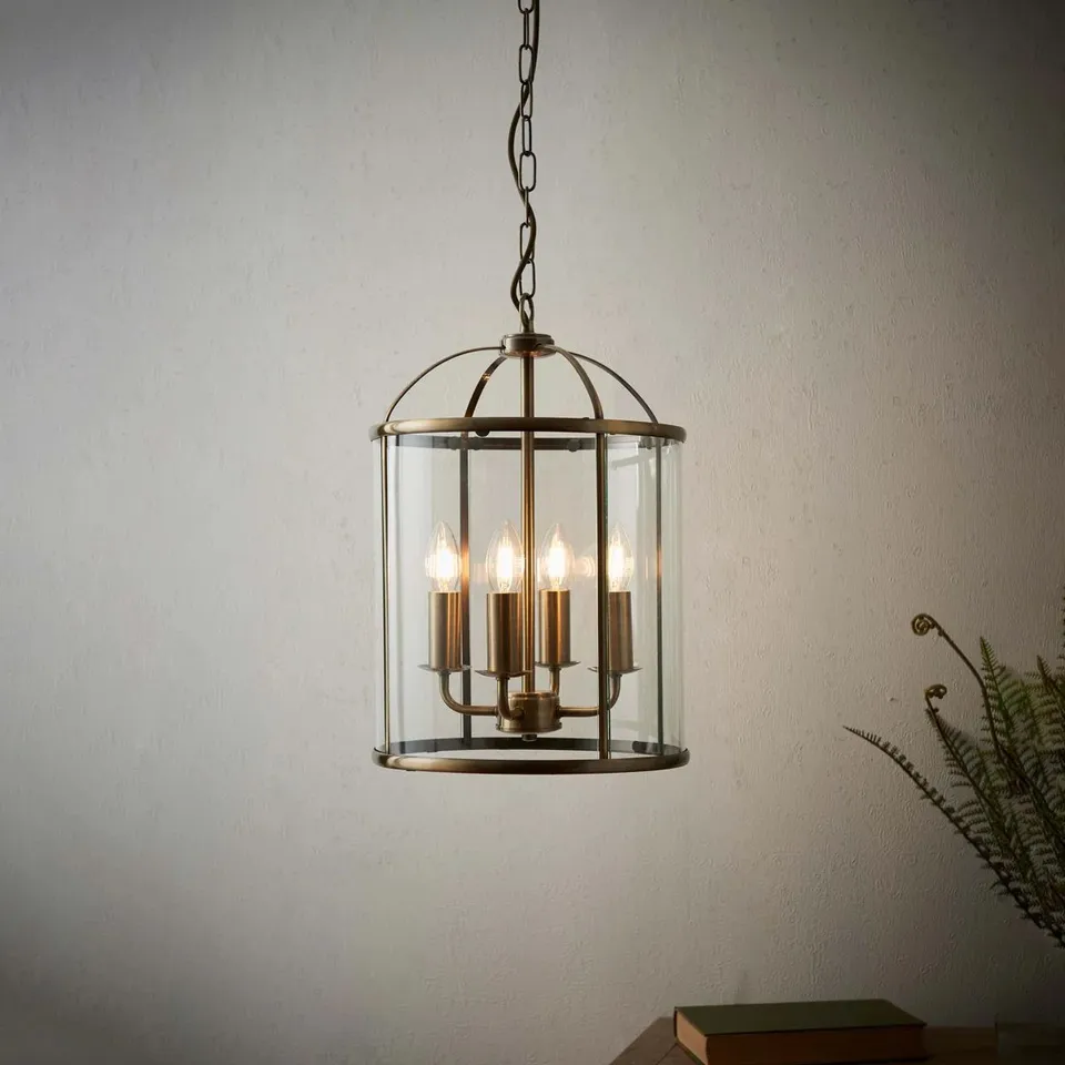 BOXED BEARSE 4-LIGHT LANTERN PENDANT