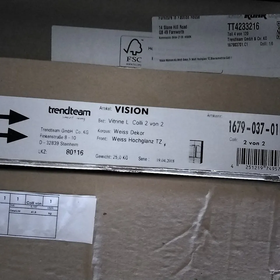 BOXED CABINET IN WHITE , 2 BOXES 