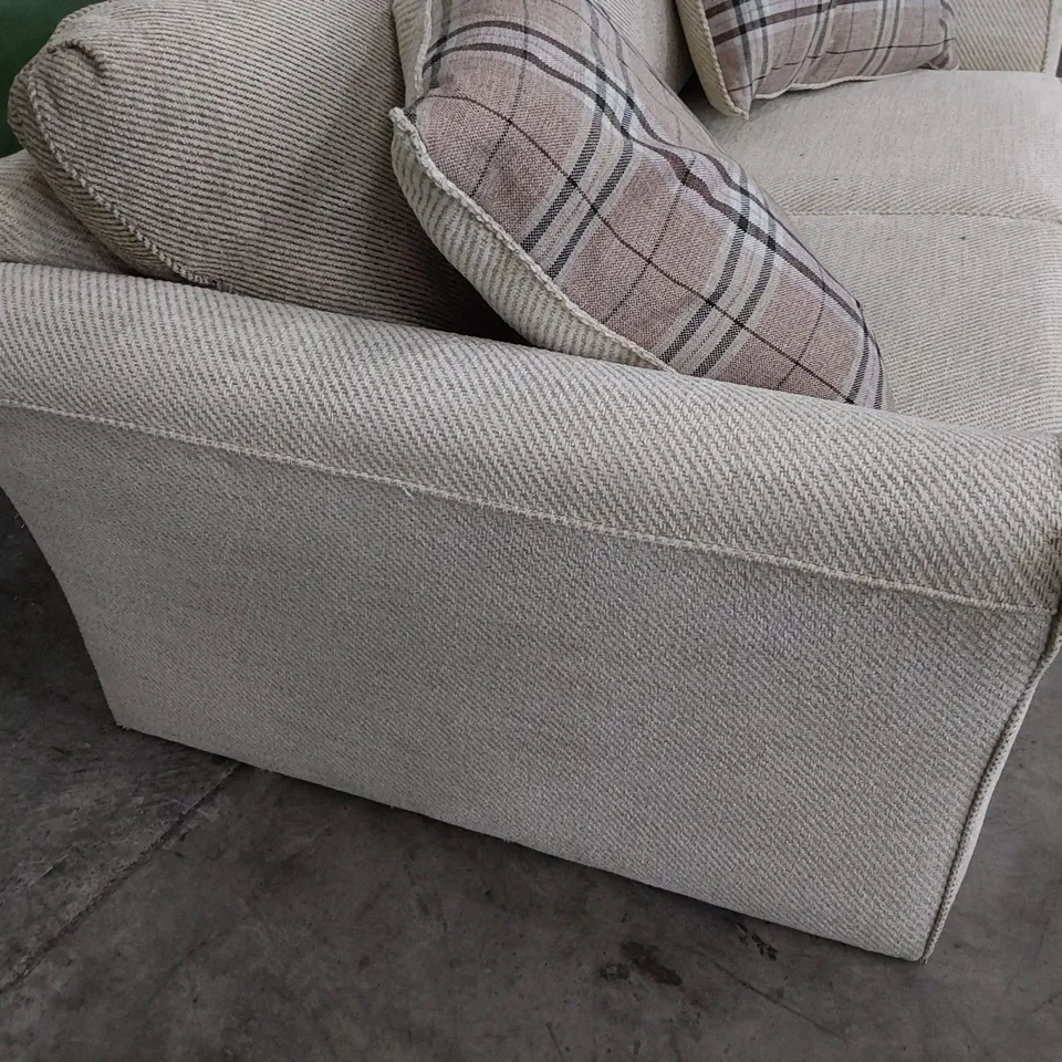 DESIGNER 2.5 SEATER SOFA BEIGE FABRIC 