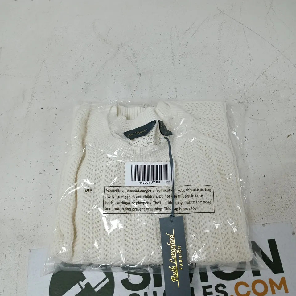 RUTH LANGFORD FASHION CREAM KNIT JUMPER UK M
