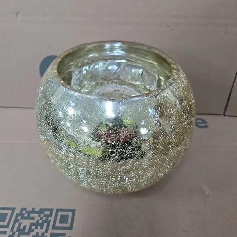 3 X GISELA GRAHAM GOLD MIRROR GLASS ROUND VASE