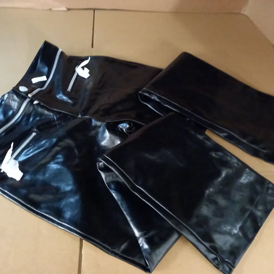 ZARA BLACK PU TROUSERS - EUR L