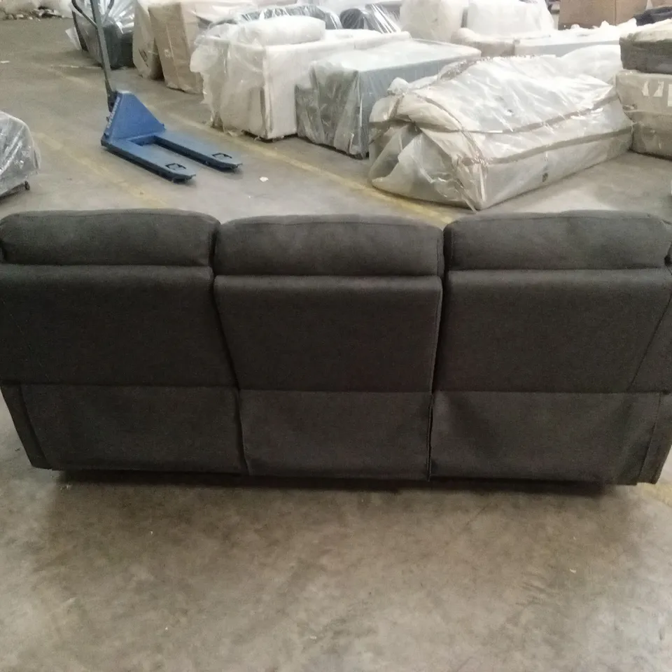 ALBION CHENILLE 3 SEATER HIGH BACK MANUAL RECLINER SOFA - CHARCOAL RRP £679