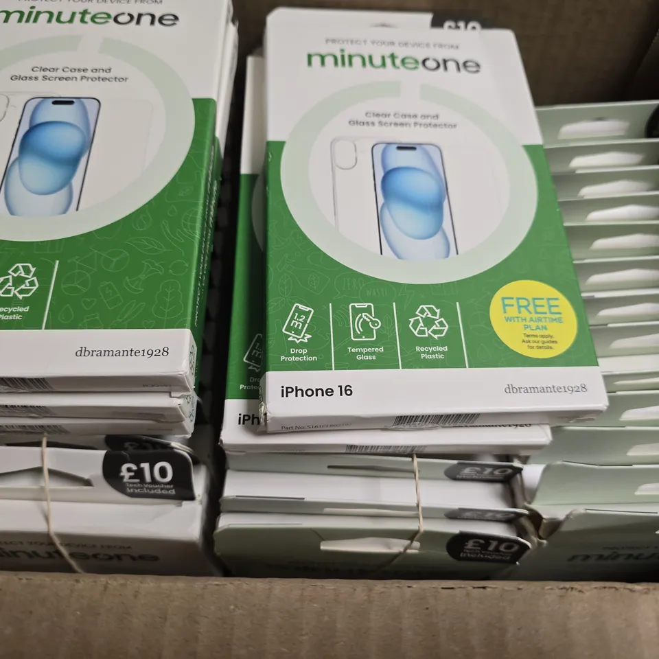 BOX OF APPROXIMATELY 30 MINUTE ONE IPHONE 16 CLEAR CASE