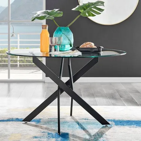 BOXED NOVARA 120CM WOOD BLACK LEGS - FOR A DINING TABLE. (1 OF 2 BOXES) (LEGS ONLY))