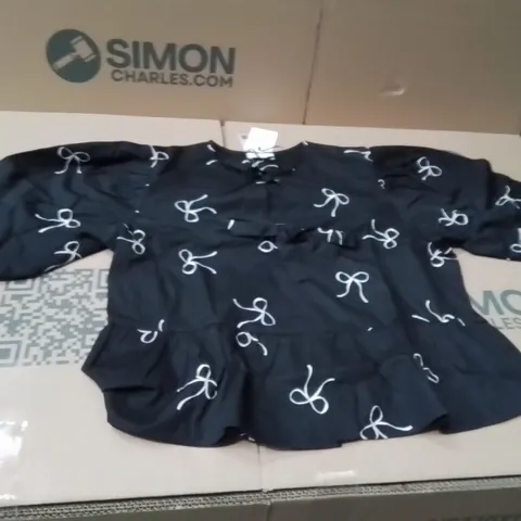 BOXED BRAND NEW APPROXIMATELY 6 SIMPLY BE BLACK BOW FRONT BLOUSE SIZE 12
