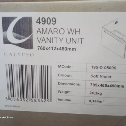 PALLET OF APPROXIMATELY 8 AMARO WALL HUNG VANITY UNITS SOFT VIOLET 