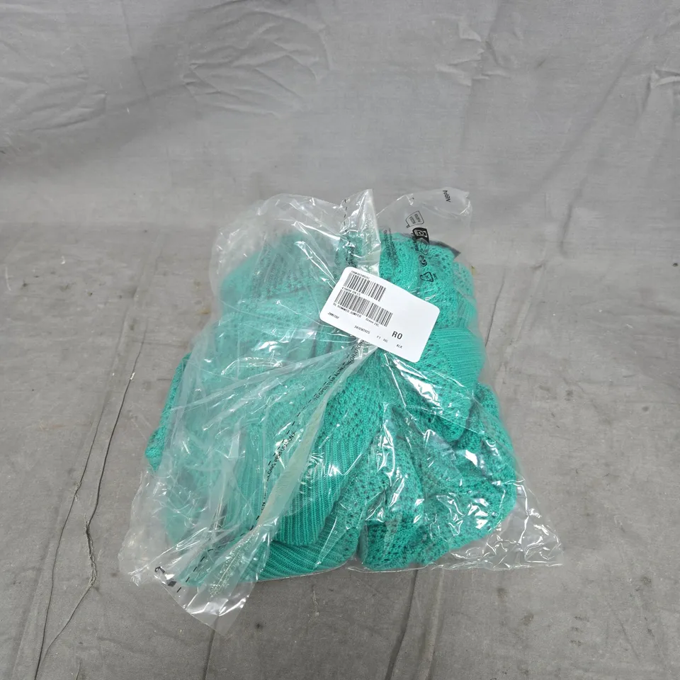 RUTH LANGSFORD POINTELLE COTTON RICH JUMPER GREEN 2XL