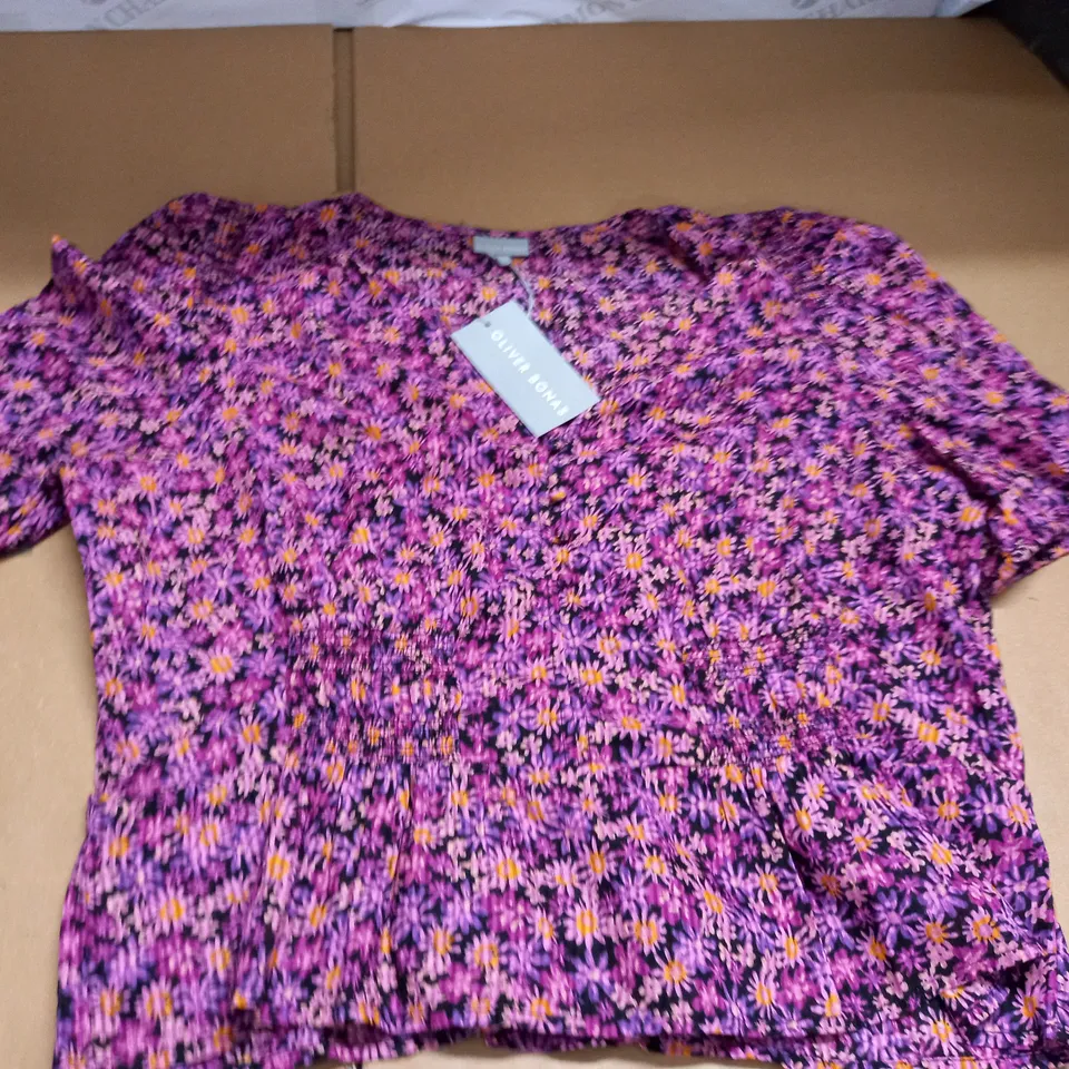OLIVER BONAS PINK FLORAL TOP - UK 16