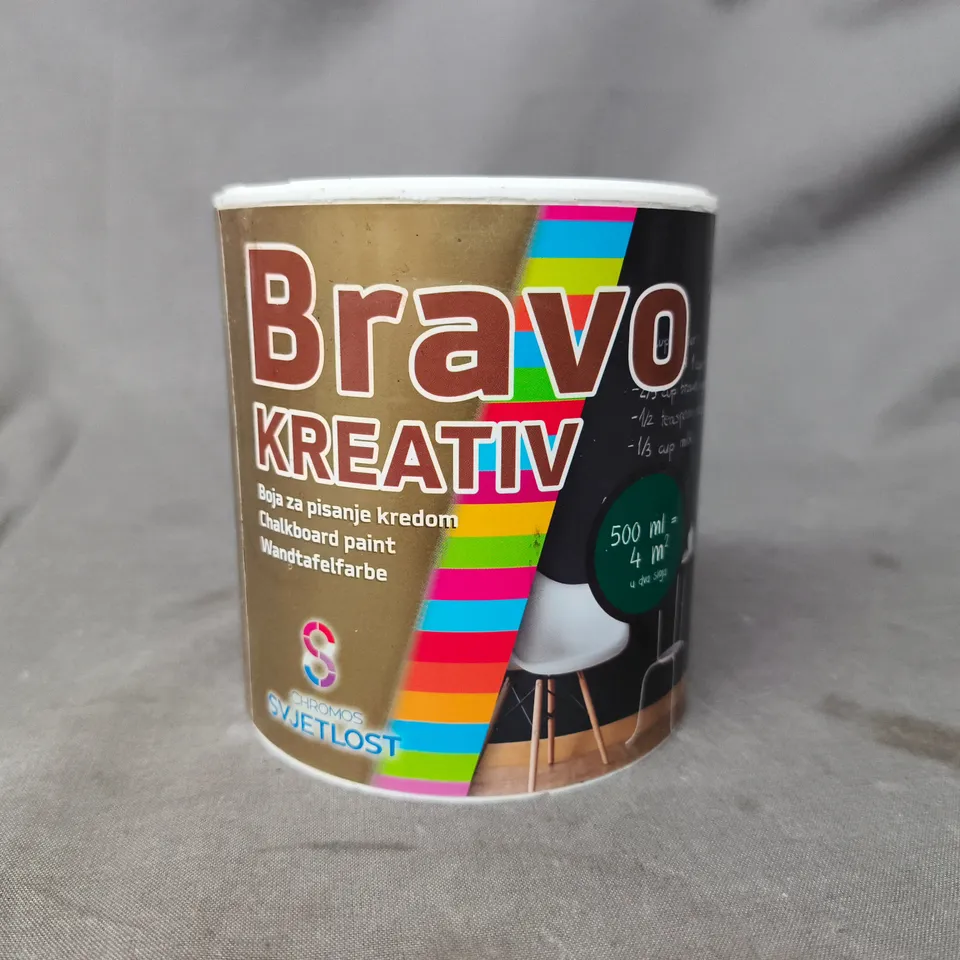 BRAVO KREATIV CHALKBOARD PAINT IN BLACK (0.5L)