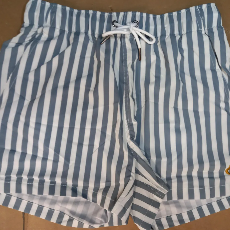 THIRST STRIPED SHORTS IN BLUE AND WHITE SIZE S