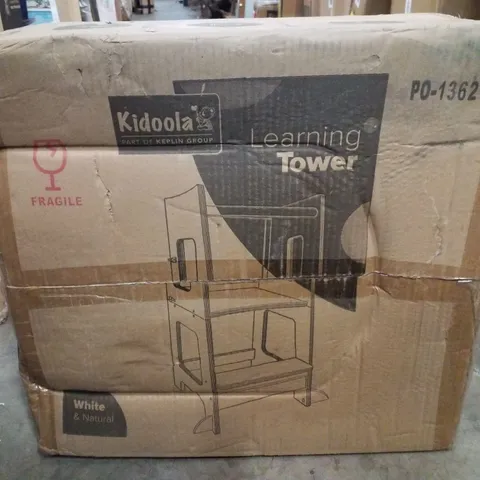 BOXED KIDOOLA LEARNING TOWER - WHITE & NATURAL 