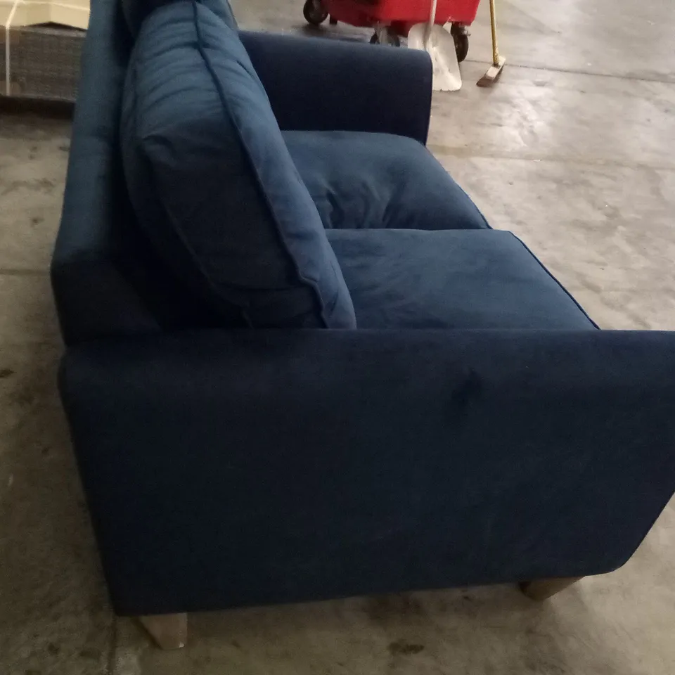 QUALITY THE LOUNGE CO DESIGNER 2.5 SEATER SOFA - DARK BLUE FABRIC 