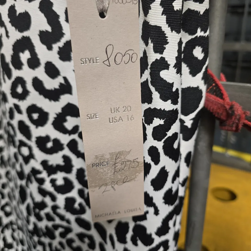 MICHAELA LOUISE LEOPARD PRINT DRESS WITH BLACK OVERLAY – UK 20 (USA 16)