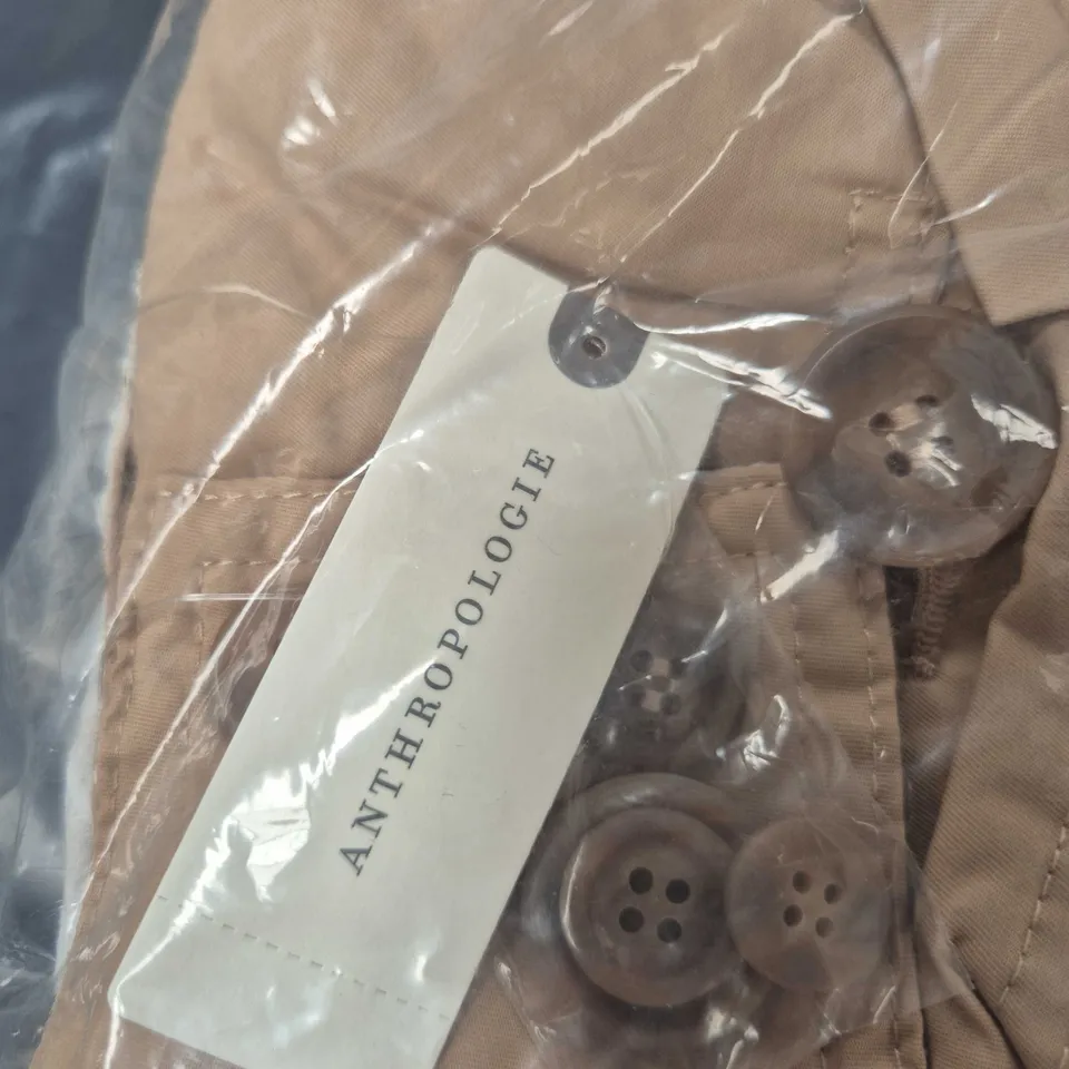 ANTHROPOLOGIE KHAKI COAT, SIZE M