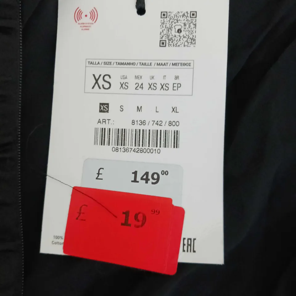 LADIES ZARA 2023 COLLECTION 14  BLACK COCTAIL DRESS SIZE XS