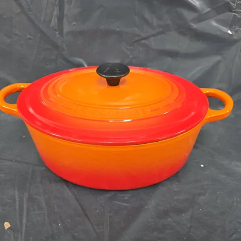 LE CREUSET SIGNATURE VOLCANIC CAST IRON OVAL CASSEROLE