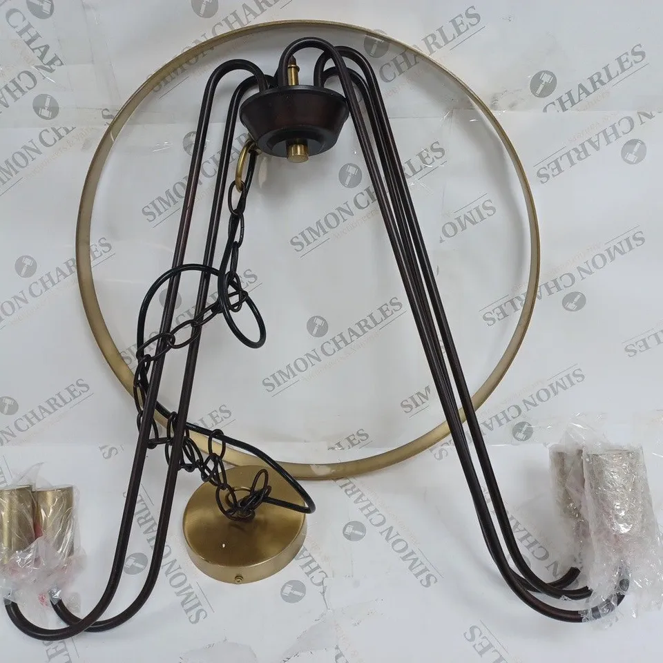 BOXED MAXIM LIGHTING HAVEN 5 LIGHT CEILING CHANDELIER CANDLE STYLE OIL RUBBED BRONZE & GOLD