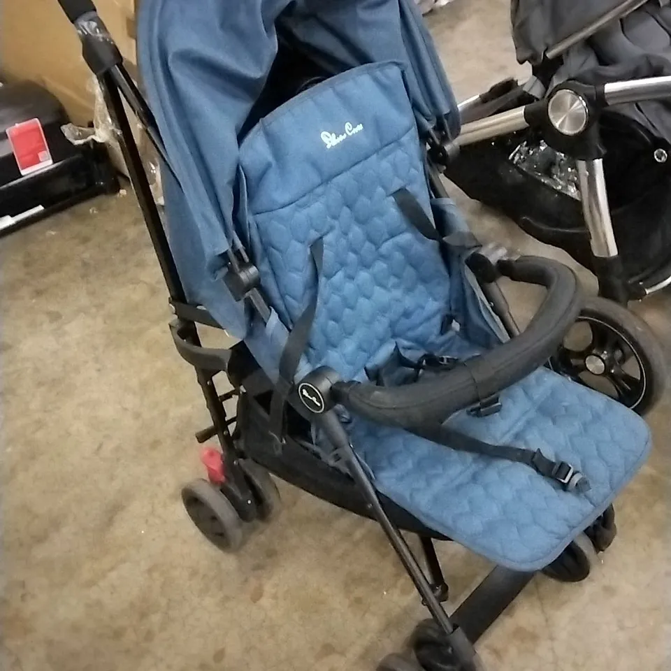 SILVER CROSS CLIC BLACK BABY STROLLER BLUE