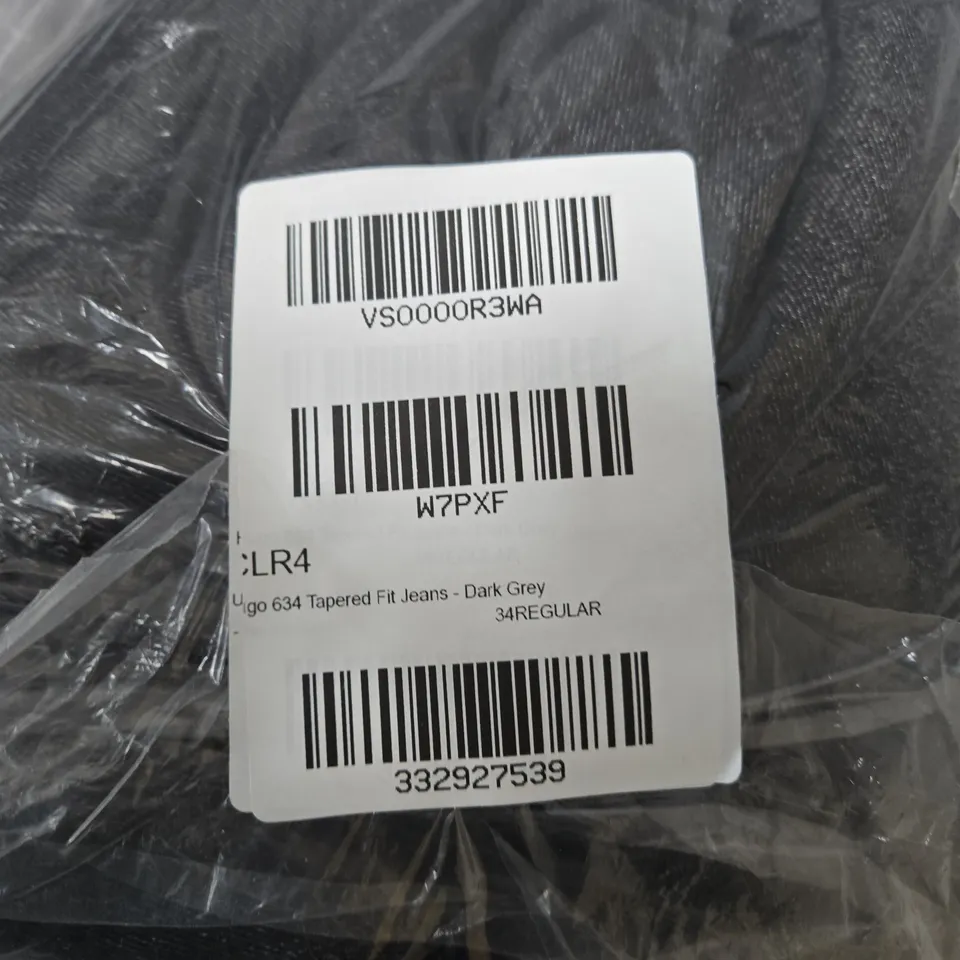 HUGO MEN'S TAPERED FIT JEANS - DARK GREY, 34 REGULAR (UK 34)