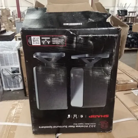 BOXED SHARP HT-SPR52021 2.0.2 WIRELESS REAR SURROUND SPEAKERS FOR SHARP Q - BLACK