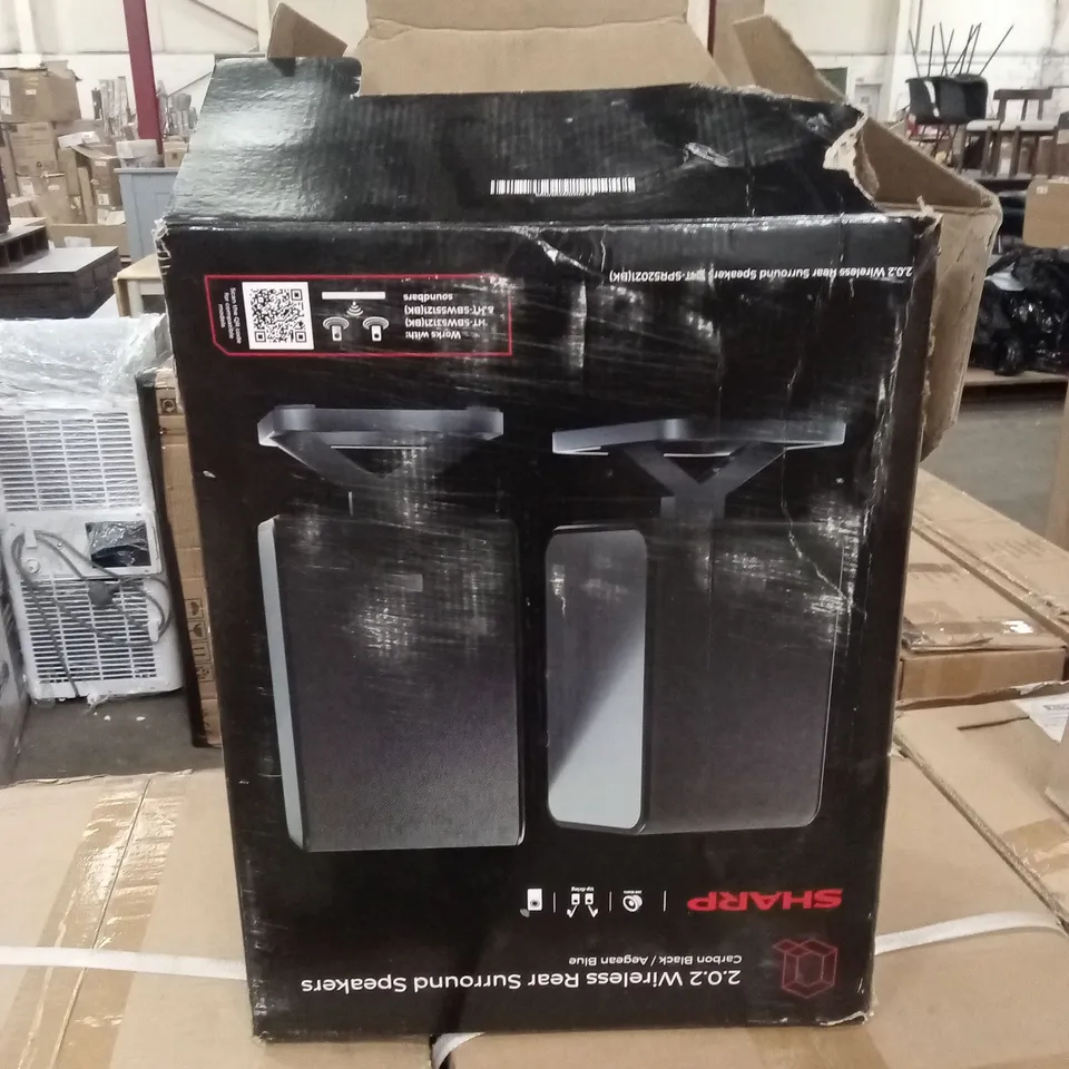 BOXED SHARP HT-SPR52021 2.0.2 WIRELESS REAR SURROUND SPEAKERS FOR SHARP Q - BLACK