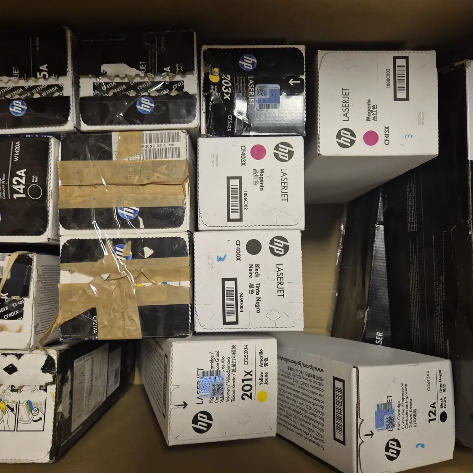 BOX OF APPROXIMATELY 15 ASSORTED PRINTER CARTRIDGES