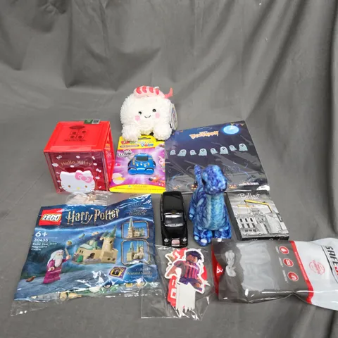 APPROXIMATELY 10 ASSORTED TOYS AND GAMES TO INCLUDE LEGO, TEDDIES AND HALLOWEEN DECORATIONS