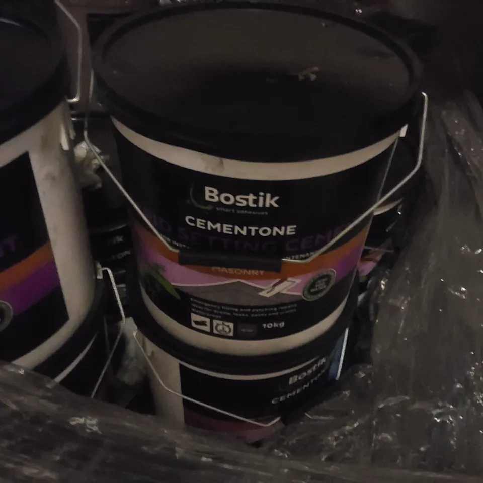 PALLET CONTAINING APPROXIMATELY 7x TUBS OF RAPID SETTING CEMENT, 1x WATER FILTER CARTRIDGE