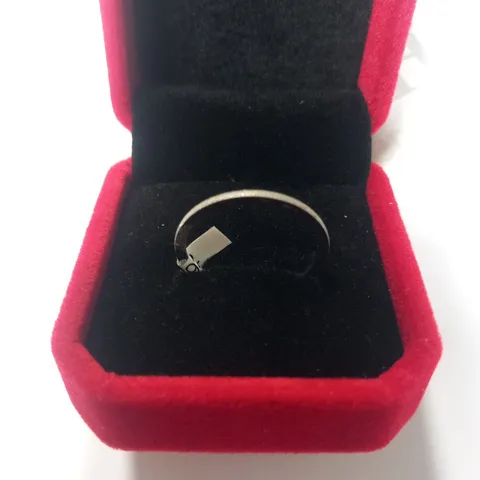 BERING SILVER SPARKLE NARROW BERING RING SIZE 8