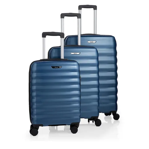 ROCK LUGGAGE BERLIN 3 PIECE LUGGAGE SET - NAVY 