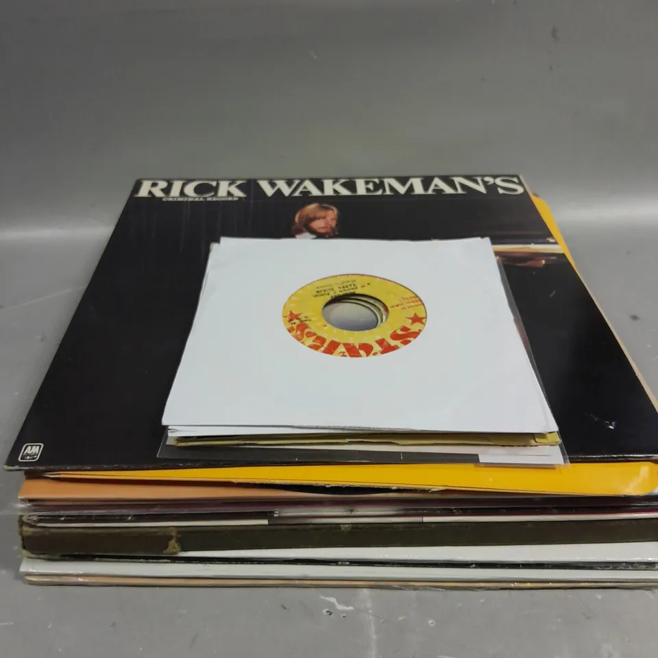 APPROXIMATELY 15 ASSORTED VINYLS TO INCLUDE RICK WAKEMAN, DALSTON CHILLIES, HEX DEALER ETC 
